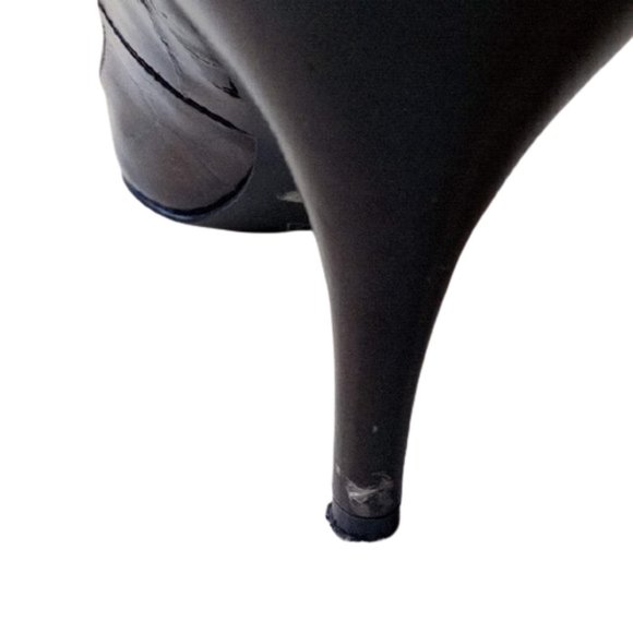 Brown Patent Open Toe Leather Pumps Size 6.5 - Picture 7 of 8